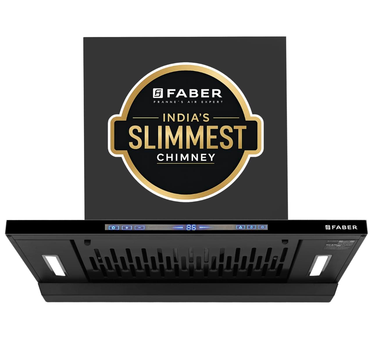 Faber Hood SlimX Black BLDC Autoclean Filterless Wall Mounted T-Shape Chimney - View 2