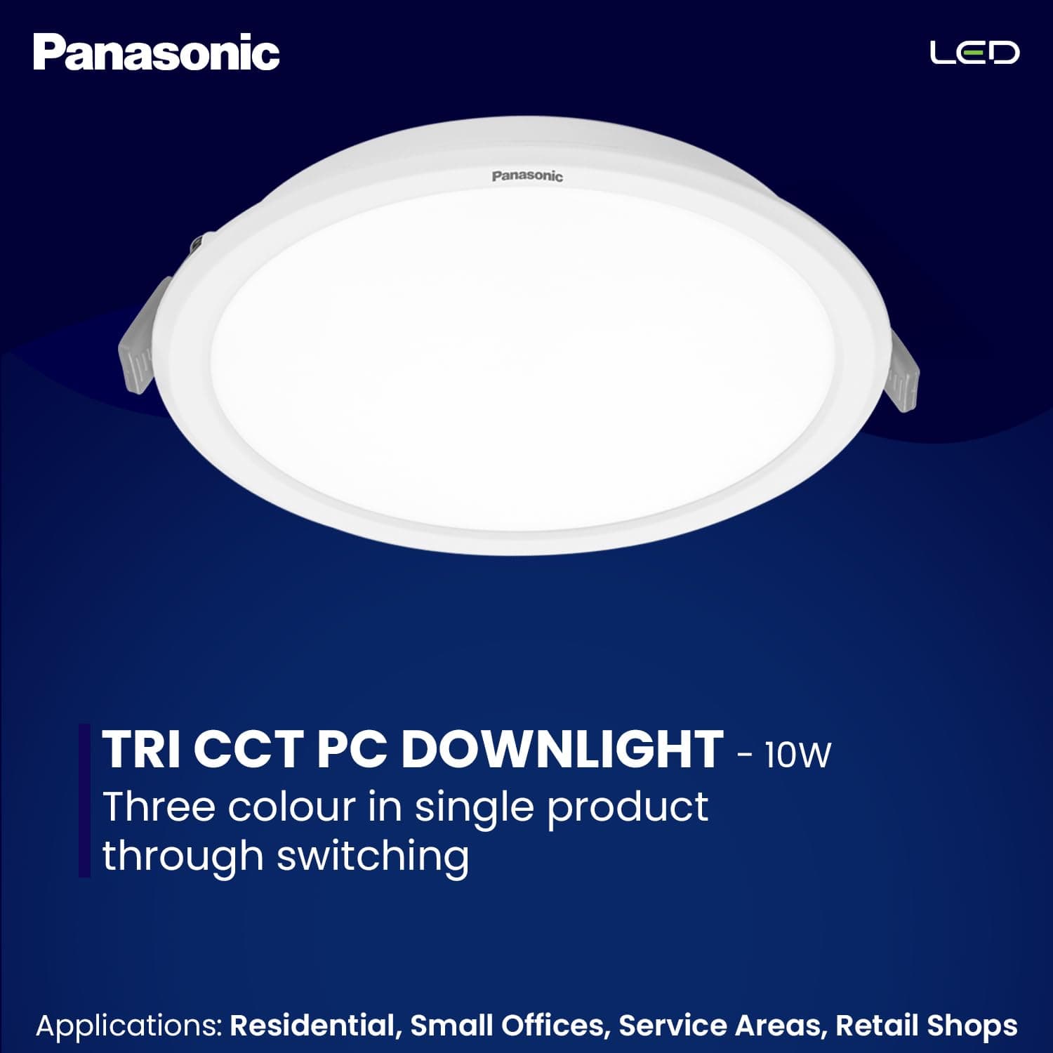 Panasonic 3 in 1 Tri Colour LED Downlight - View 4