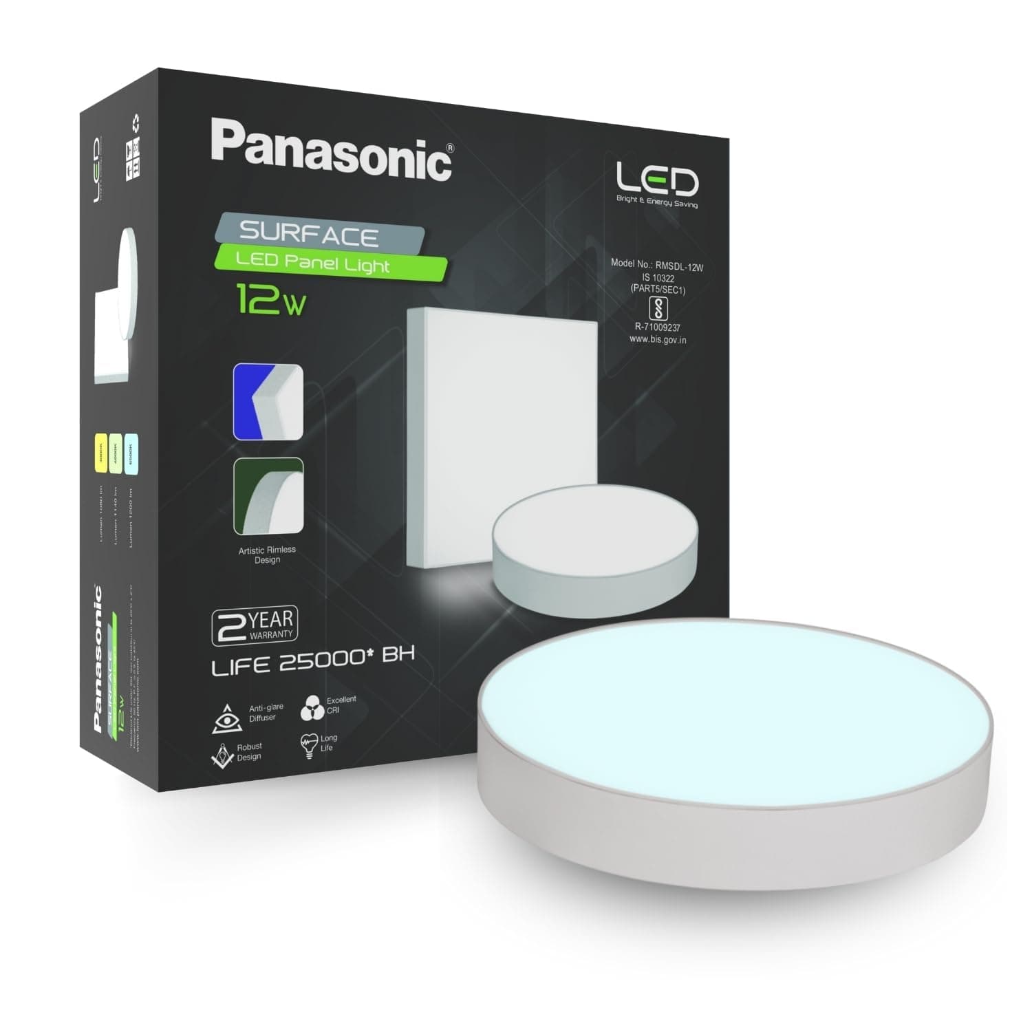 Panasonic Rimless Surface Panel Light - Panel Light | Cool White | 140-275 V