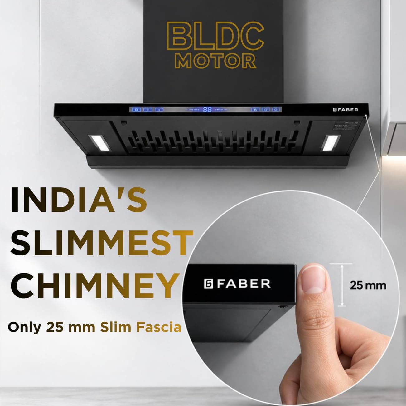 Faber Hood SlimX Black BLDC Autoclean Filterless Wall Mounted T-Shape Chimney - View 3