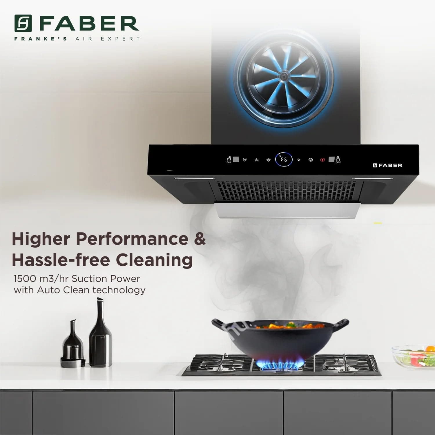 Faber Hood Dazzle Black BLDC Heat Autoclean Filterless Wall Mounted Chimney - View 5