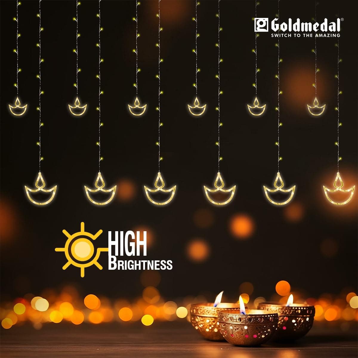 Goldmedal Diya LED String Light, Warm White, 12Ft - View 3