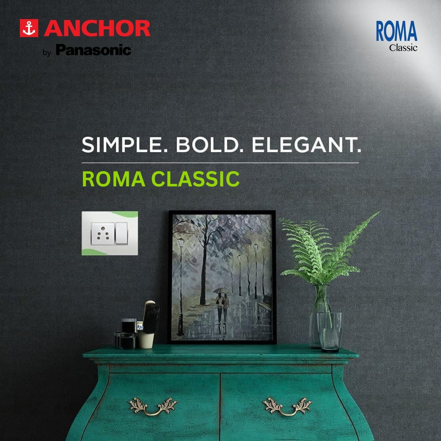 Anchor by Panasonic Anchor ROMA 20A 1 Way Switch with Neon - View 3