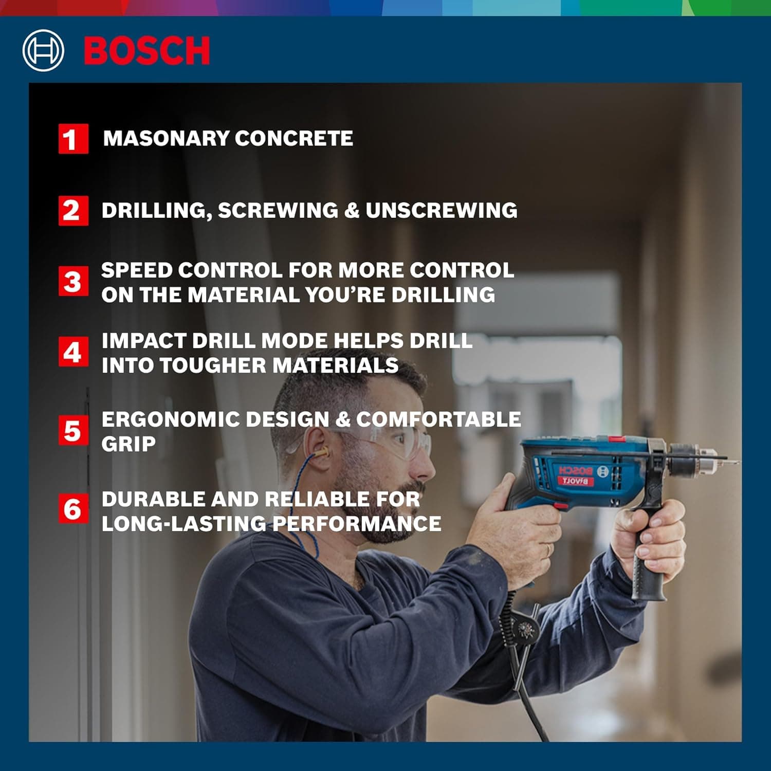 Bosch GSB 10RE 100Pcs 500W Impact Drill Machine Tool Kit - View 3