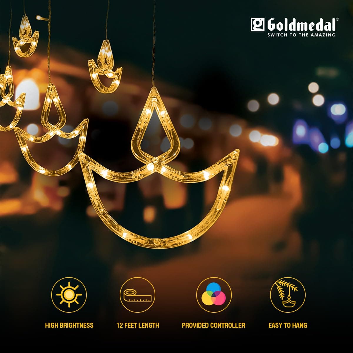 Goldmedal Diya LED String Light, Warm White, 12Ft - View 5