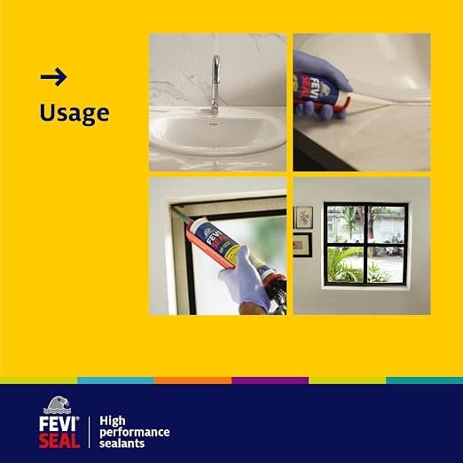Feviseal GP Pro General Purpose Silicone Sealant, Clear, 280ml IHC - View 5