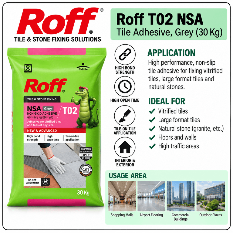 Roff T02 NSA Non-Skid Tile Adhesive Grey 30 Kg - View 3
