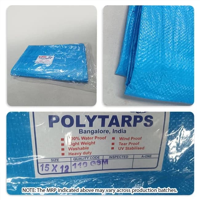 Generic Blue Tarpaulin (Tirpal) 12 x 18 Feet - View 2