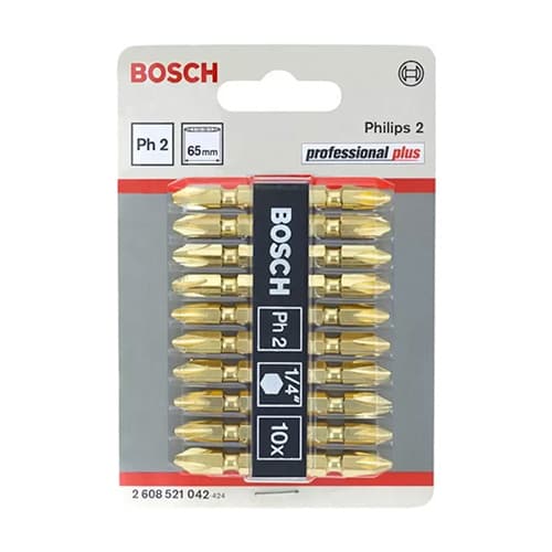Bosch 10pcs Ph2 65mm Double Ended Screwdriver Bit Set