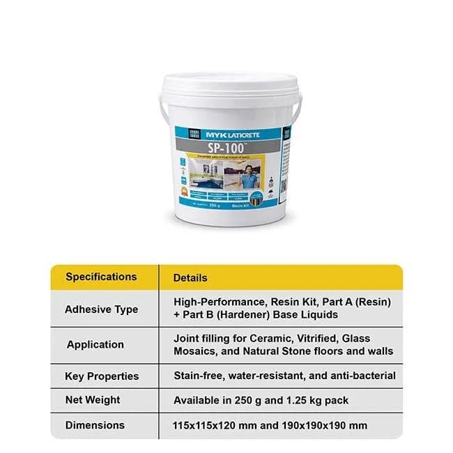 MYK Laticrete SP-100 Epoxy Tile Grout Resin + Hardener Bucket (Part A & Part B) - View 2