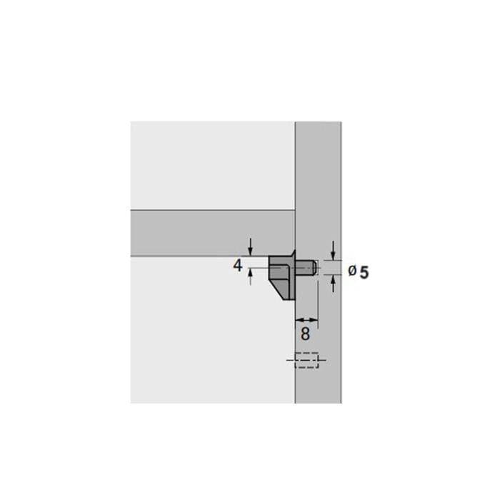 Hettich 16180-Shelf Support Safety 5mm Translucent (Pack of 500) - View 2