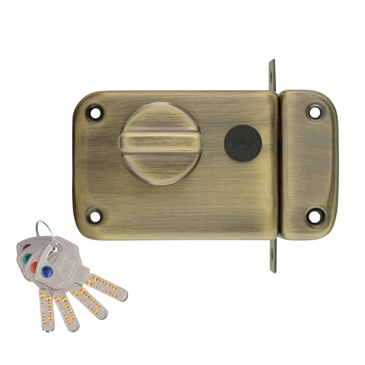 Godrej 2341 Antique Brass Finish Single Shaft 1CK Deadbolt lock