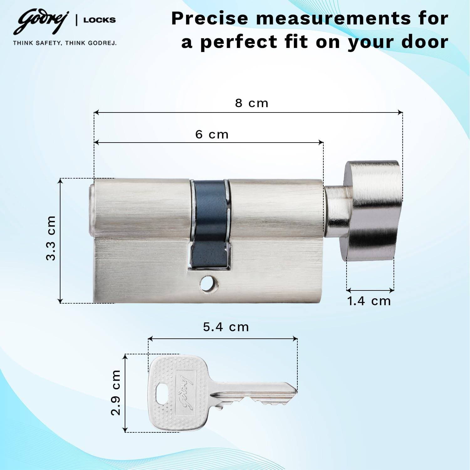 Godrej 5476 Satin Steel Finish Matte Cylinder-1CK 60mm - View 5