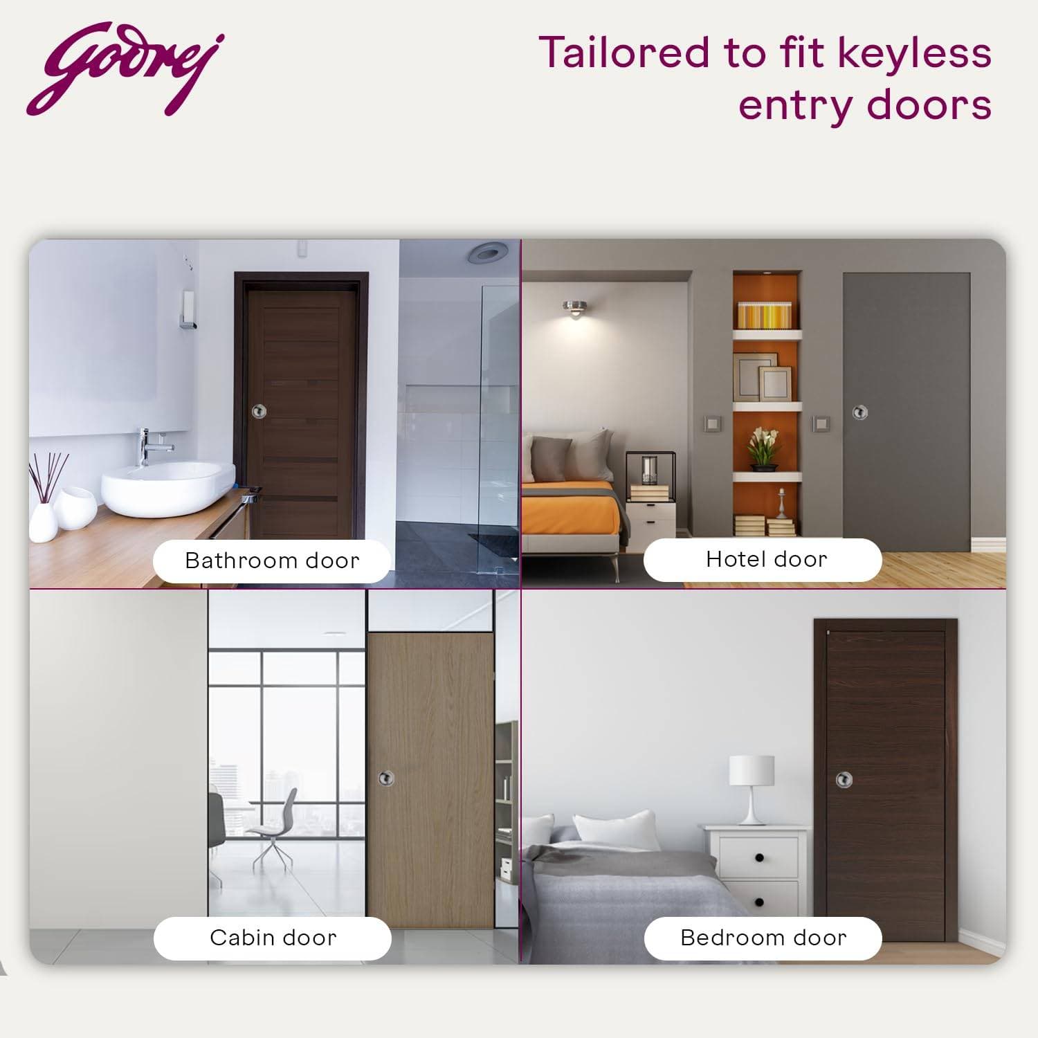 Godrej 5805 SS Matte  Keyless Cylindrical Lock w/o Key - Cylindrical knob lock – keyless (bathroom / privacy), 60 mm backset | Stainless Steel | 5805 - View 7