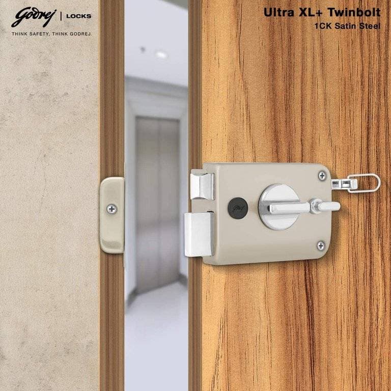 Godrej 6082 Satin Nickel Finish Twin Bolt 1CK Rimlock - View 2