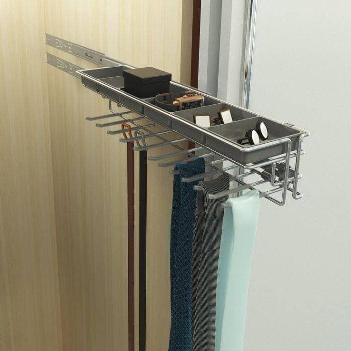 Hettich Cargo Tie & Belt Pull Out – 125x500x100 mm Wardrobe Accessory