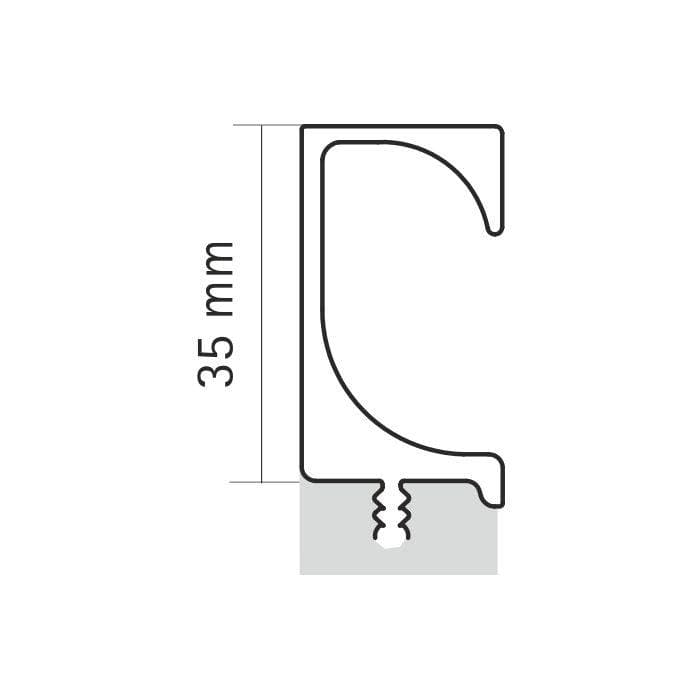 Hettich Handle Eslinga (G Profile) End Cap with Black finish, 9306109 - View 2