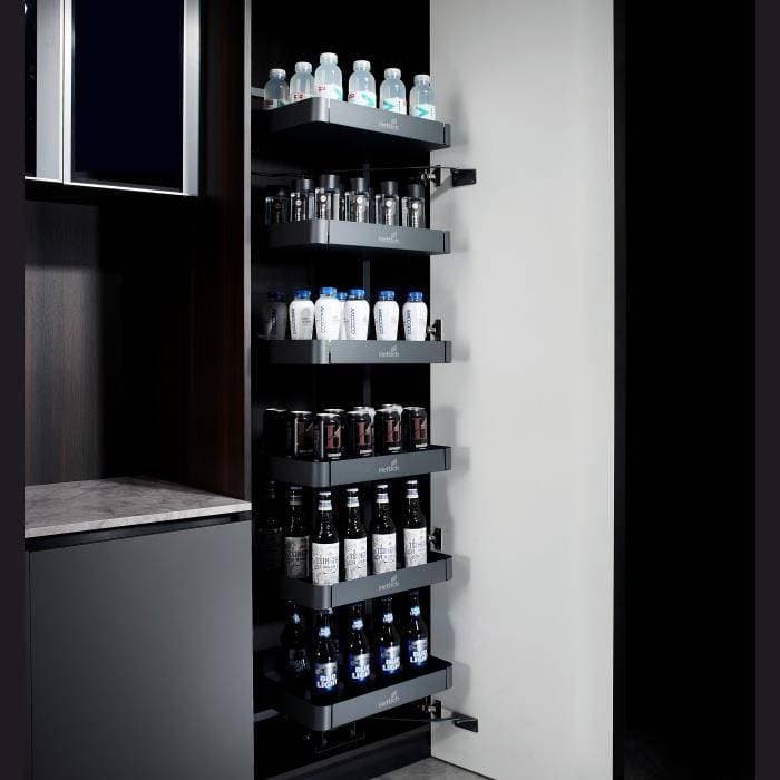 Hettich Cargo Larder 600mm 6-Tier Frame & Basket, 532x500x1828mm (Order Frame And Basket For Making Complete Set)