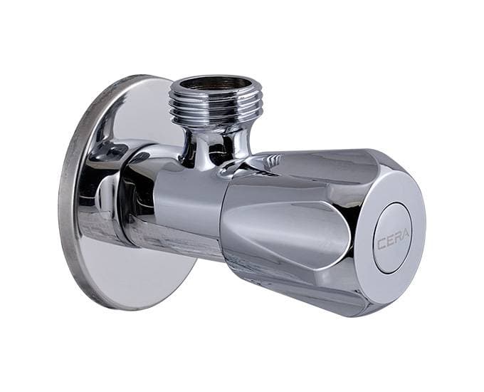 CERA Ultra Chrome Finish One-Way Angle Cock Angle cock with wall flange, (Pack of 12), F8040301CH