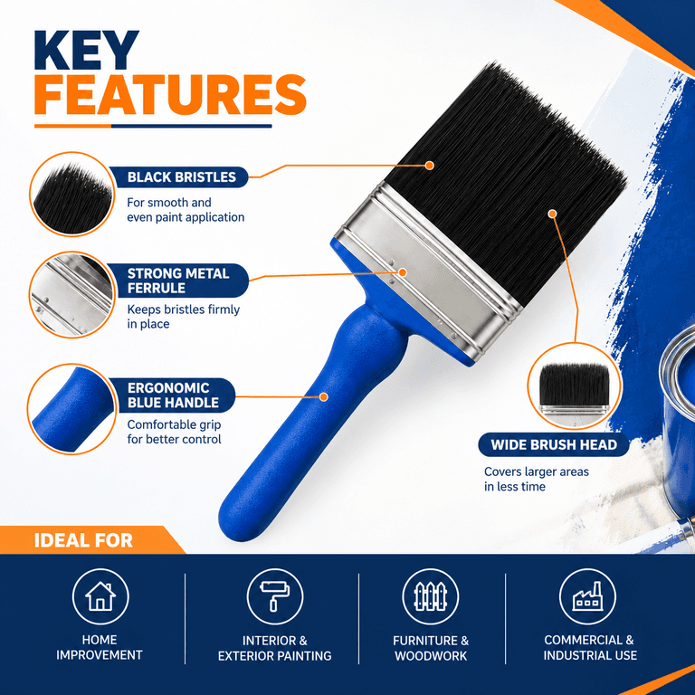 Generic 2 Inch Premium Black Hair Pro PVC Paint Brush - View 3