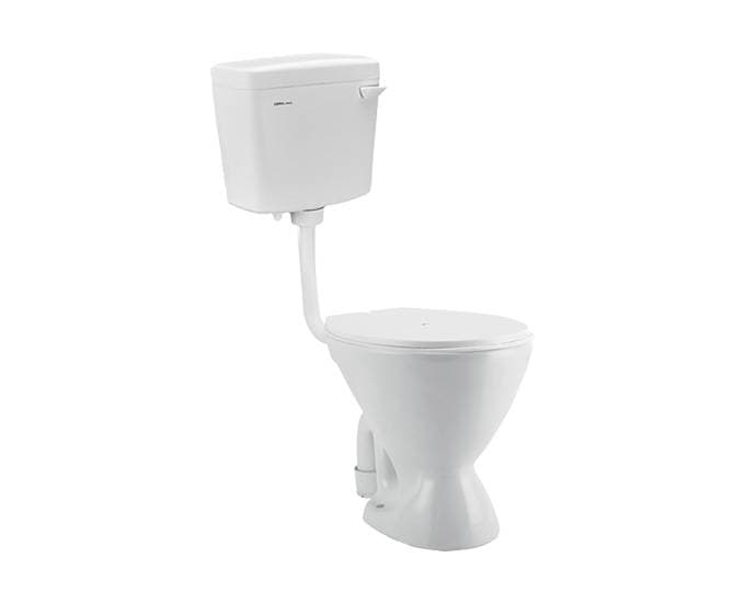 CERA Camelia EWC with Seat Cover and Congo Single Flush Cistern Combo, Snow White, S1059105SN