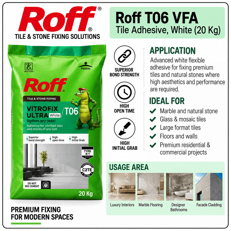 Roff T06 Vitrofix Ultra Tile Adhesive White 20 kg - View 4
