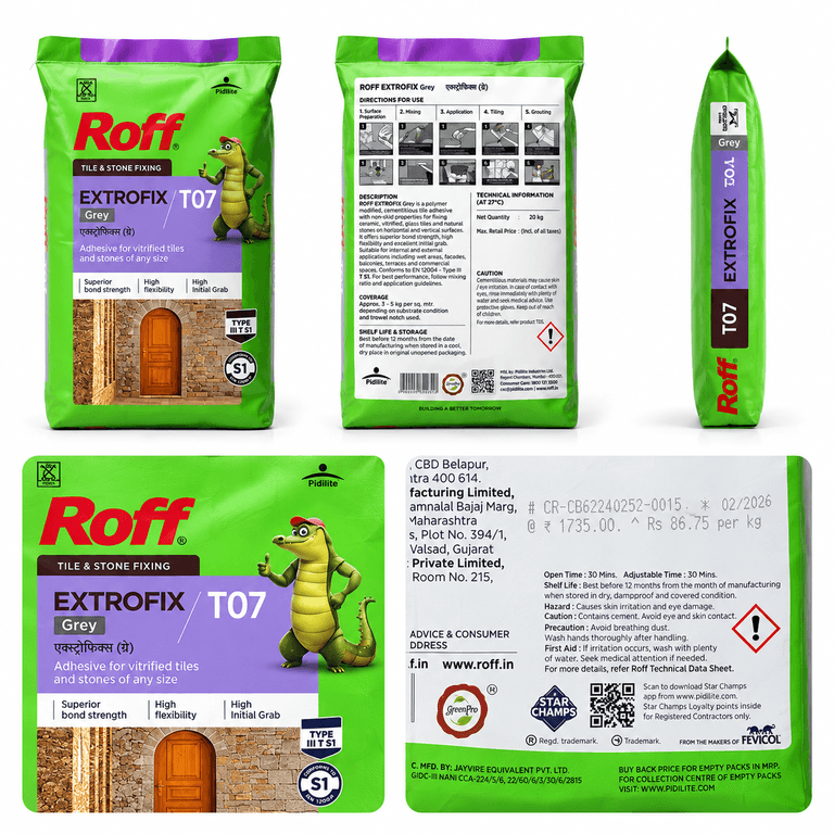 Roff T07 Extrofix Tile Adhesive Grey 20 kg - View 2