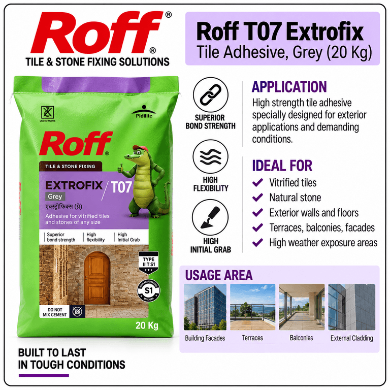 Roff T07 Extrofix Tile Adhesive Grey 20 kg - View 3