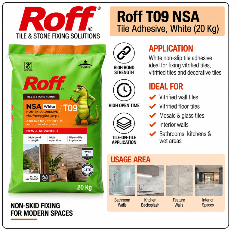 Roff T09 NSA Non-Skid Tile Tile Adhesive White 20 Kg - View 4