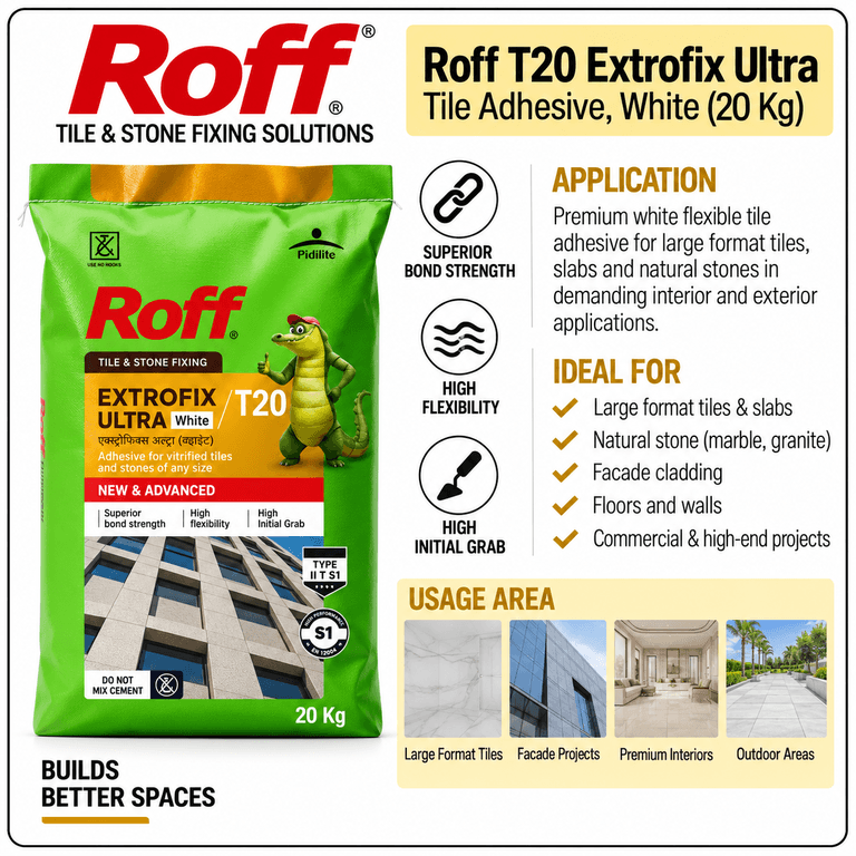 Roff T20 Extrofix Ultra Tile Adhesive White 20 kg - View 4