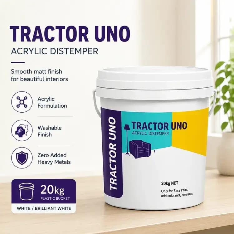 Asian Paints Tractor Uno Acrylic Distemper Paint White 20kg - View 3