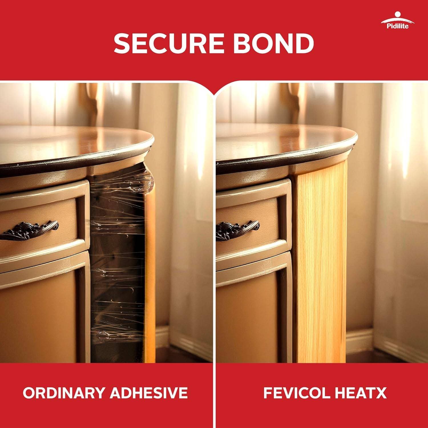Fevicol HeatX Heatproof Adhesive - Best used for all kinds of lamination, especially the ones with a lot of heat exposure, Ideal for vertical lamination applications | 40 sq. feet/ liter approx. for large surface like laminate | Use in well-ventilated area, avoid prolonged breathing of vapors. Do not use near fire or source of ignition and refrain from smoking. Keep out of reach of children. - View 11