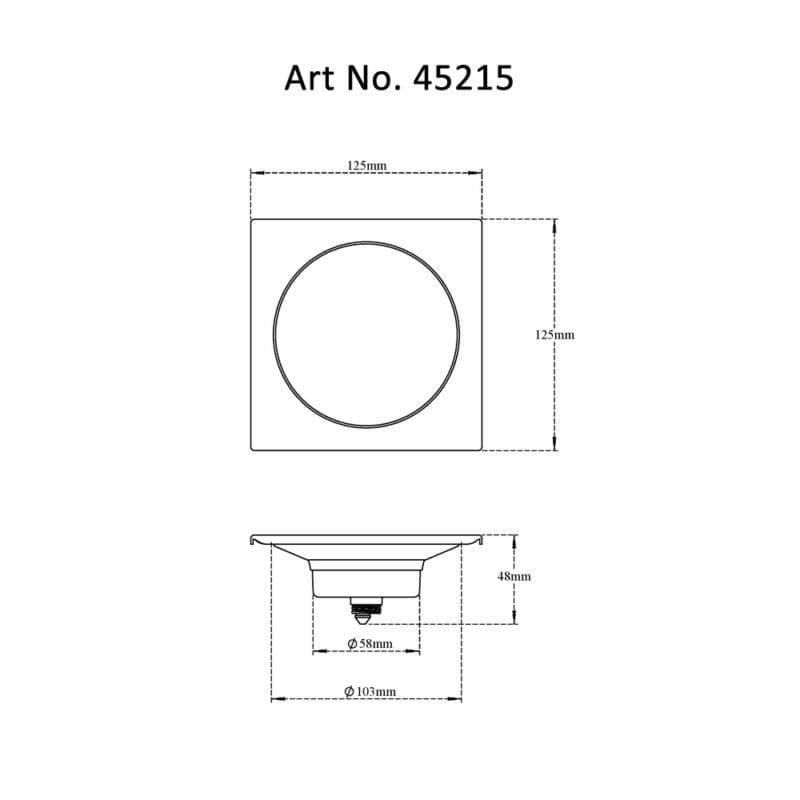 Viking Flat Pop-Up Square Floor Drain, 5x5 inch - View 2