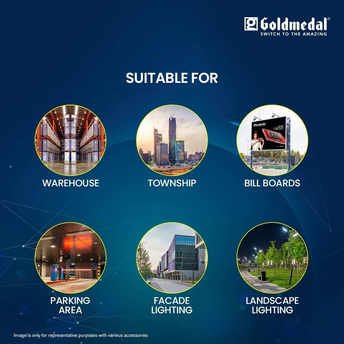 Goldmedal Zyron LED Flood Light, Cool Daylight - View 5